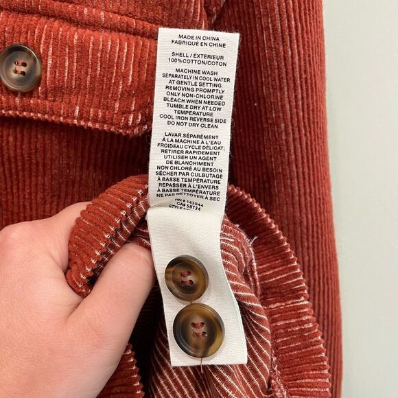 NWT Avec Les Filles Dark Red Corduroy Shacket - Size: Large - Picture 11 of 11